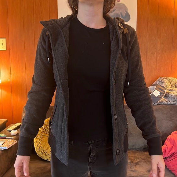 MEC Mountain Equipment Co-op Women’s XS Grey Wool Jacket - Picture 3 of 6